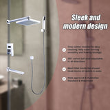 8" Rain Shower Head Straight Wall Arm Mixer Set Wall Bath Spout Outlet Tap V63-826331