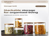 Oversize Airtight Glass Canister With Bamboo Lid, Moisture Proof Kitchen Organizer Jar, 10cm*30cm, V1221-XM-LB2663-GM103