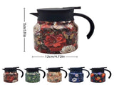 Beverage Container Vintage Floral Stainless Insulated Teapot 800ml 1 Pack Drinkware, Lidded Infuser V1366-AZ2-W-21234