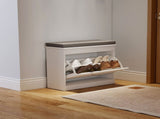 Levede 60cm Shoe Rack Storage Cabinet Bench Cosy Padded Seat Organiser Cupboard EA0290-WH-AU
