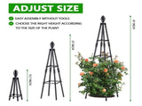 4 Ft Tower Obelisk Trellis for Potted Climbings,Garden Trellis Rustproof Plastic Coated Metal V1192-AZ-W-31166