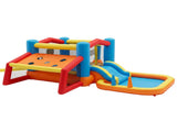 Keezi Inflatable Kids Pool Play Park Jumping Castle Volleyball Net with Blower Balls 4mx4.37m IOT-PARK-2746