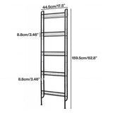 Levede Slim Storage Rack Kitchen Organiser Wall Mounted Metal Shelf Black EA0309-5-AU