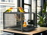 Heavy Duty Metal Bird Cage Parrot Transport Carrying Cage Large Pet Cages Aviary V767-P-ZN1683