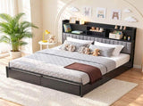 Artiss King Bed Frame with Storage, 4 Drawers and Charging Station BFRAME-M-AXIS-K-BK-ABC