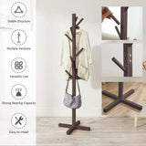 Solid Wood Coat Rack Stand in Natural Finish for Entryway, 80x180cm V178-59380