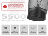 Blue Portable Electric Shaker Bottle without LED Light, 550ml Sports Protein Mixer Cup for Gym and V888-ELOSUNG13389