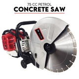 Petrol Demolition Saw 75CC Concrete Cut Off Wet Demo Road Cutter Brick 350MM V379-CUTOFSAW052001