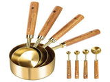 Stainless Steel Measuring Cups and Spoons Set, Cooper Finish, 8-Piece for Baking and Cooking V178-59233