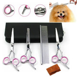 Pet Cat Dog Grooming Scissors Set 4 Pieces Stainless Steel Professional Pet Trimmer Kit V1192-AZ-W-18210