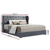 Artiss Bed Frame King Size Gas Lift Grey ISSA BFRAME-E-ISSA-K-GY-ABC
