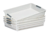 36x Premium Plastic Storage Basket Bulk w/ Grip Handles 26.5*17.2*7.3cm V563-PS2617-1BOX
