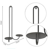 2 pc Wall Mounted Hanging Candle Holder Candlestick Sconces Black Wall Decor V1189-LWWAL-20260327-04613