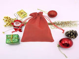 50Pcs Burlap Gift Bags 5 x 7 Inch, Red Linen Drawstring Christmas Candy Bags, Jute Sacks Jewelry V1259-DP01-F-110