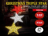 Christabelle 120cm Triple Star Christmas Display with Lights 112_MHA515