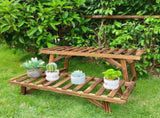Pine Wood 3pcs Plant Stand Ladder Garden Flower Display V178-66994