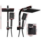 Cefito 8'' Rain Shower Head Set Handheld Square High Pressure Mixer Tap Black SHOWER-A2-SQ-8-BK-MIXER