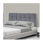 Linen Fabric Double Bed Deluxe Headboard Bedhead - Grey V63-821423