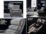 Artiss Recliner Armchair Grey Fabric Bolivia RECLINER-A4-LIN-GY