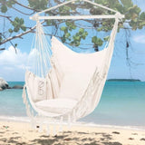 NOVEDEN Hammock Chair Hanging Rope Swing with 2 Seat Cushions Included V227-6777715009061