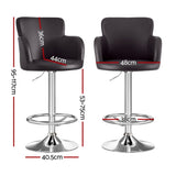 Artiss 2x Leather Bar Stools Swivel Adjustable Gas Lift PU Counter Chairs Brown BA-K-7200-BRX2