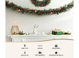 Jingle Jollys 2.7m Christmas Garland with Decorations Xmas Wedding Party XM-TR-GAR-9FT-BERRY-RED
