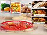 50 Pack Fast Food Baskets, Plastic Fast Food Restaurant Baskets, Bread Fry Baskets Serving Tray for V1192-AZ-W-10338