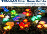 Solar Garden Lights - Upgraded Outdoor Light, 7 Color Changing Rose Lights for Yard,Garden V1366-AZ2-W-02037