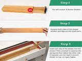 6 Pack Bamboo Adjustable Kitchen Drawer Dividers V178-36024