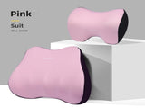 Pink Memory Foam Car Seat Neck and Lumbar Support Set - Ergonomic Cushion for Office, Home, and V888-ELOSUNG17200