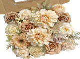 White Nude Artificial Flowers Faux Roses DIY Flower Arrangement Wedding Decorations V1102-130-WHI-15753