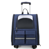 Blue 3-in-1 Pet Carrier Rolling Backpack with Collapsible Design V888-ELOSUNG10820