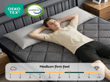 Giselle Bedding Queen Mattress 25cm Pocket Spring Latex Euro Top Medium Firm Bed MATTRESS-D-NOIR-25-Q