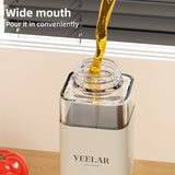 automatic opening glass bottles, oil bottles, condiment bottles, kitchen storage, soy sauce bottles, V1102-122-71099-BEG-500ML