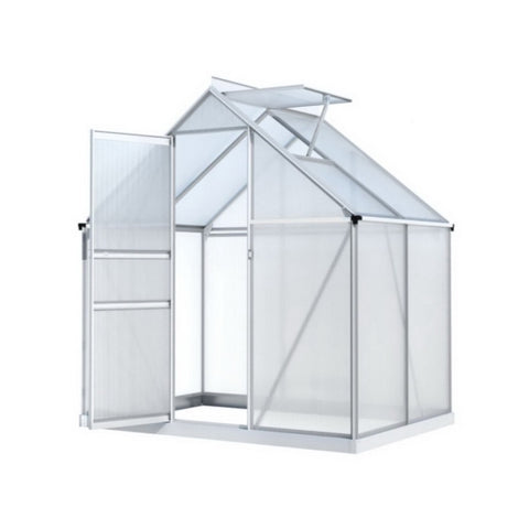 Green Fingers Greenhouse Aluminium Polycarbonate Premium Garden Storage Shed 1.3Mx1.9Mx2.0M GH-ALU-126X190-TP-AB