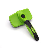 3 Pack Green 17*10cm Self-Cleaning Pet Slicker Brush with 60 Degree Curved Pins - One-Click Hair V888-ELOSUNG56205-4