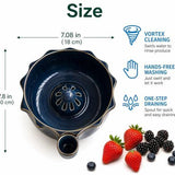 Berry Bowls with Holes Ceramic - Berry Vortex Bowl Ceramic, Self Spinning Fruit Washer Spinner, V1107-122-70863-GRN