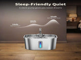304 Stainless Steel Pet Water Fountain, 2.2L Quiet Drinking Dispenser with Dual Flow Modes, V1341-ZY-ERTPMD6T-A2