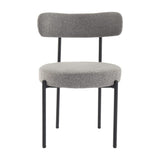 Plush Boucle Cushioned Elsa Dining Chairs in Slate Grey V264-DNC-416B-MGR-02-1