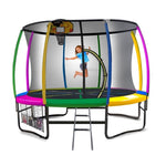 Kahuna Trampoline 16 ft with Basketball Set - Rainbow TRA-KAH-16-RB-BB