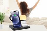 6 in 1 Charging Station with Alarm Clock Wireless Charger with Night Light for V1263-JX-6730