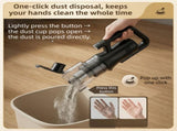Black Cordless Handheld Vacuum Cleaner with 5 Brush Attachments & LED Light for Home Car - 18KPA V888-ELOSUNG52042
