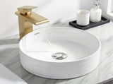 Cefito Bathroom Basin Vanity Sink Vessel Ceramic White Round Countertop 36cm CB-1054-WH
