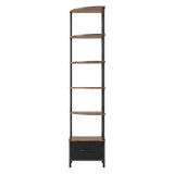 Levede 6-Tier Corner Shelf Stand Bookshelf Display Storage Rack with Drawer CH1182-AU