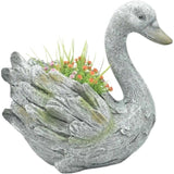 Elegant Swan Planter w Hole Plug 34cm V637-49478SWN