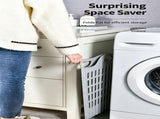 Large Hollow-out Laundry Basket, Foldable Wall-hung Clothes Storage Bin, White Household Organiser V1221-XM-LB4088-ZS99