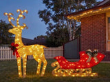 Christabelle 1.62m Reindeer Sleigh Christmas Light Up Display Warm White LED Outdoor Indoor Xma 112_MHA714