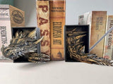 Gothic Dragon Bookends 2-Pack for Bookshelves, Smooth Black Finish, Fantasy Home Decor V1370-AZ4-10485