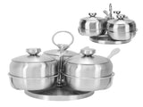 Seasoning Pot Set Innovative Rotating Condiment Spice Salt Sugar Jar Container with Lid Spoon V1294-YM0721-3118210044911