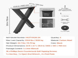Table Legs, 750 x 600 mm Steel Furniture Legs, Modular Design, Easy Assembly, 1000 kg Max V952-ZTCFKXX2824IDAGR1001V0